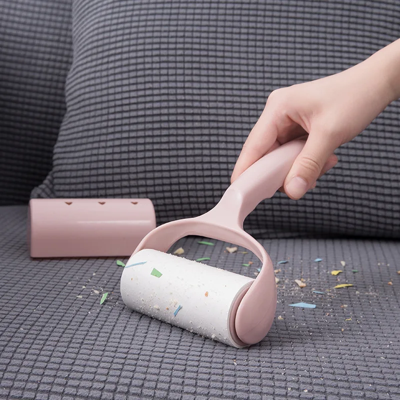 

Sticky Dust Picker Lint Roller Brush Carpet Pet Clothes Hair Remover with Handle Tearable Adhesive Paper Home Cleaning Tool