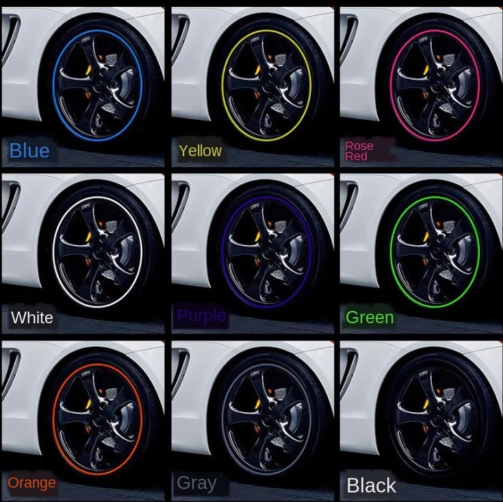 8 Meters Car Wheel Rim Sticker Decoration Auto Tire Rims Plated Strip Protection | Автомобили и мотоциклы