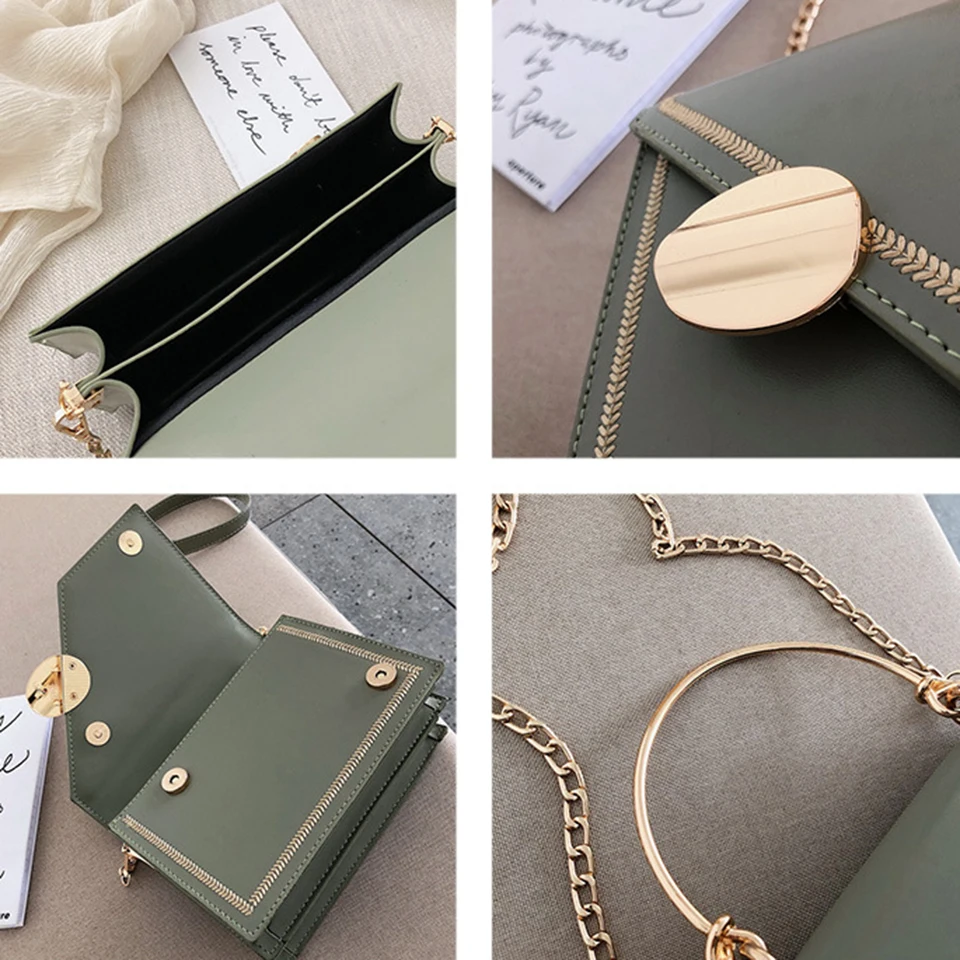 Oswego сумки через плечо из искусственной кожи на цепочке для женщин 2019 Новая модная