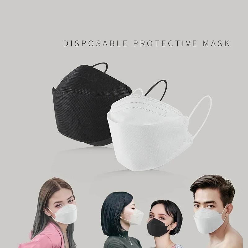 

10/30PCS Adult KN95 Mascarillas FFP2 Homologada 5 Layer Filter Protective Mouth Mask Respirator Black Breathable N95 Face Masks