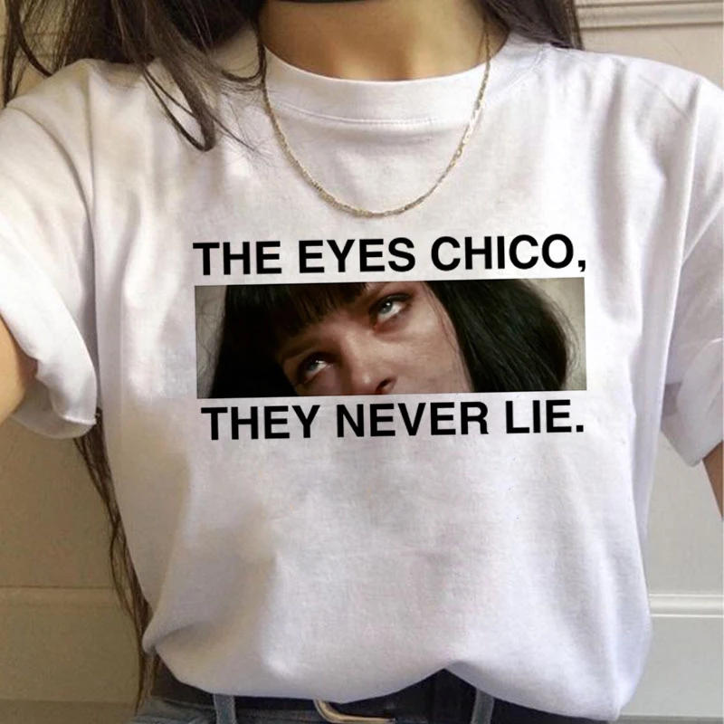 

Pulp Fiction Women T-shirt Harajuku Funny Shirt Mia Wallace Vintage Grunge Tshirt 90s Graphic Tops T Shirt Women's Shirt ulzzang