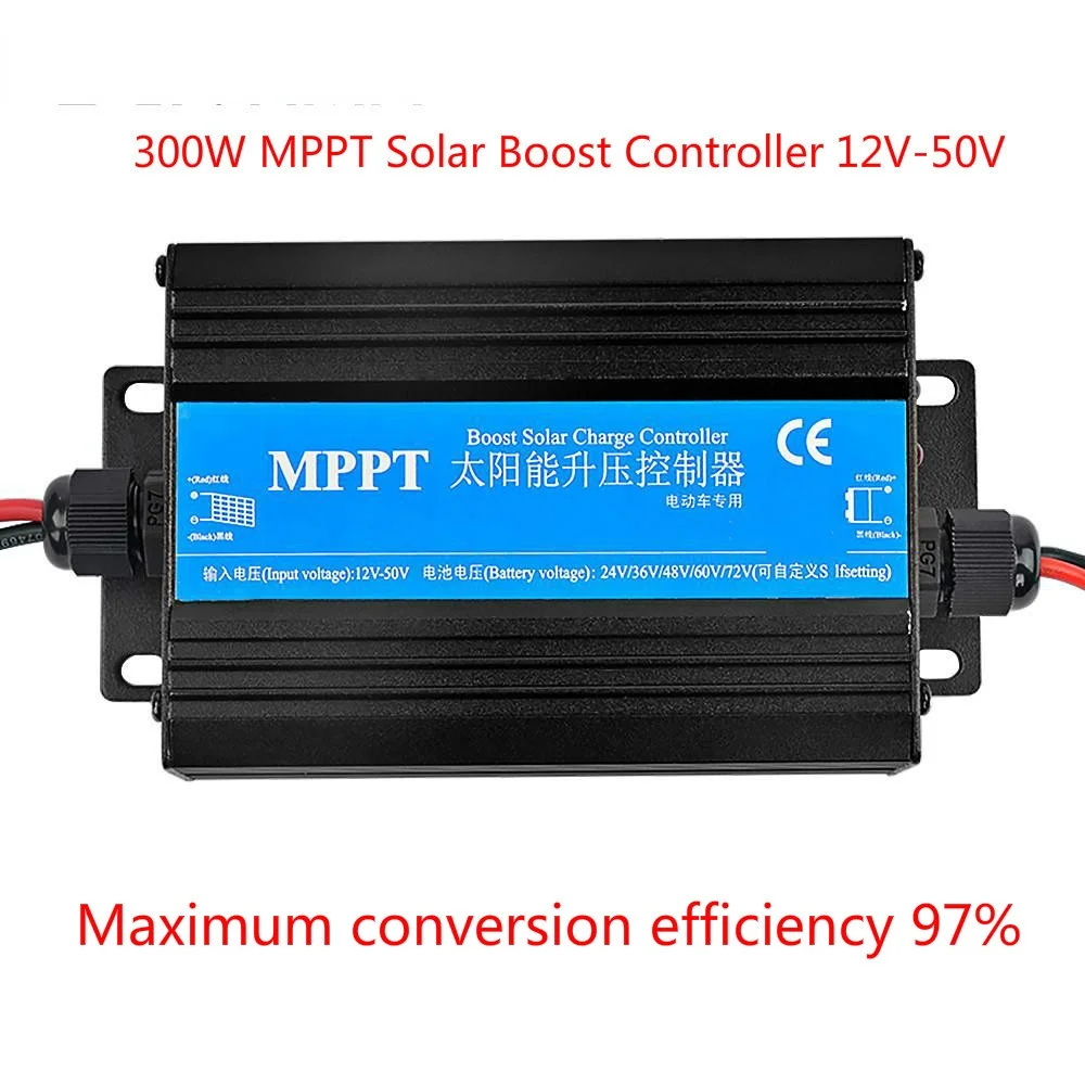 

300W 24V/36V/48V/60V/72V Solar Boost Charge Controller Electric Car Electric Vehicle Charging Voltage Regulator