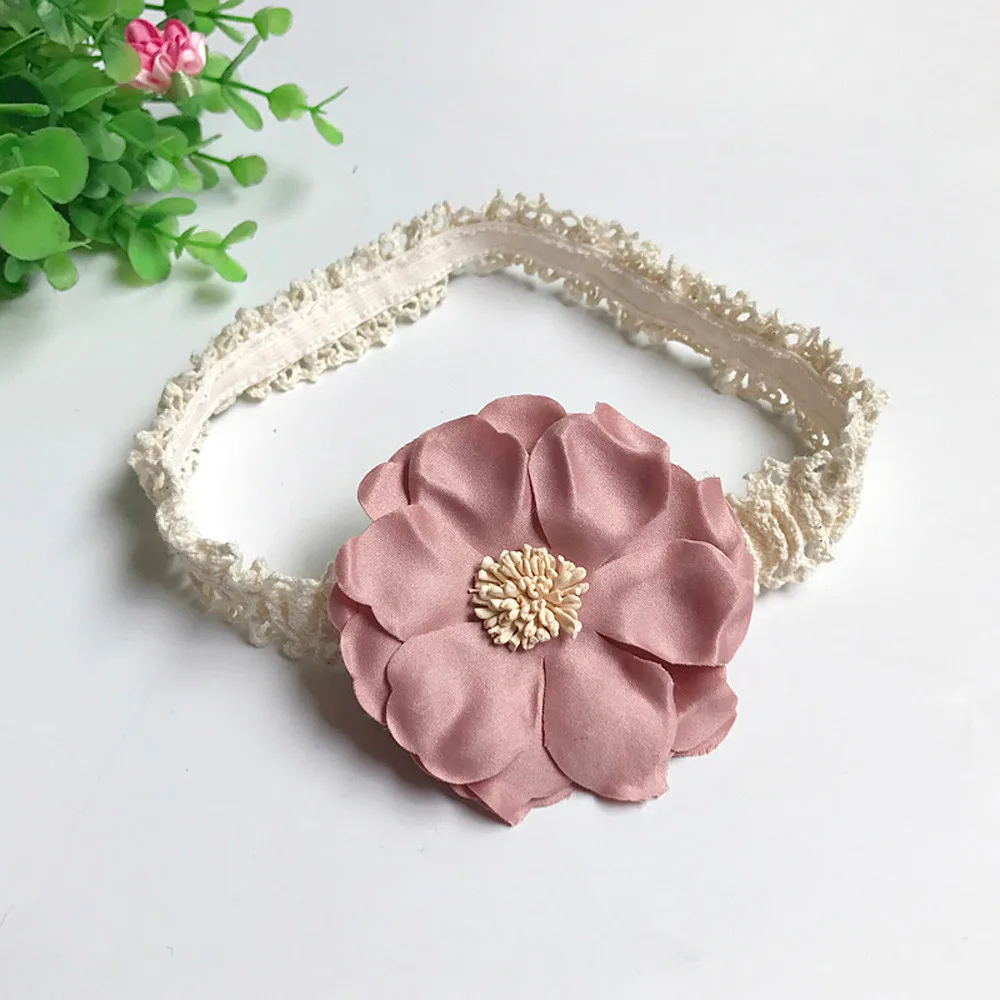 

Bambini Del Merletto Della Ragazza Copricapi Fiore Wide Band Hairband Morbida Fascia Elastica Dei Capelli Per La Ragazza di Fior