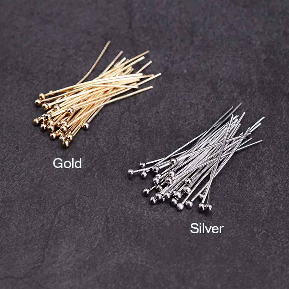 100 шт./лот булавки с головкой из чистой меди бусины Т образные сделай сам жемчуг