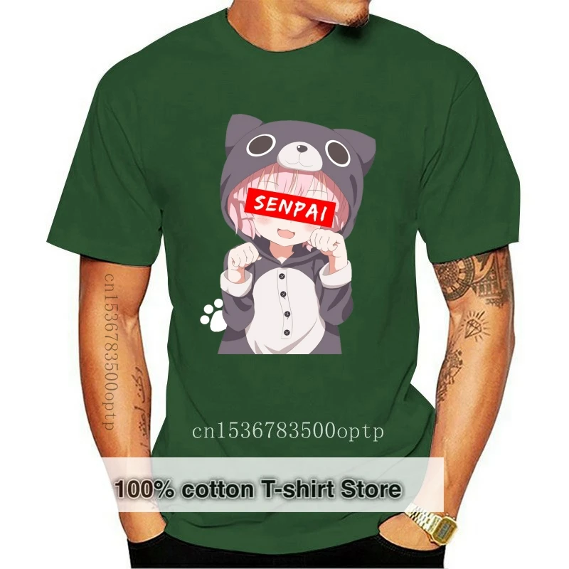 

Рубашка для девочек из японского аниме-футболка с надписью «Note Me Senpai», черная, темно-синяя, Мужская одежда, футболка