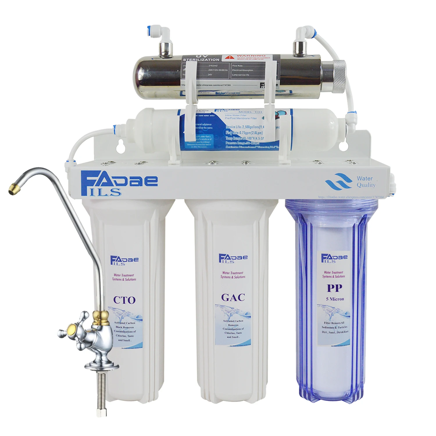 Высокое качество! 5 ступенчатый УФ стерилизатор для питьевой воды система