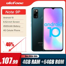 Ulefone Note 9P Smart phone Android 10 4GB+64GB Waterdrop Screen 6.52-inch Mobile phone Octa-core 4G Celular Phone