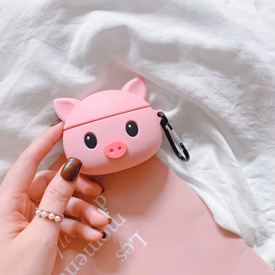 Чехол для наушников для Airpods 2, чехол, силиконовый, милый, мультяшный, лягушка, медведь, чехол для Apple Air pods, 3D аксессуары для наушников, кольцо