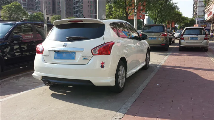 Для Versa спойлер 2011-2015 Nissan Tiida WXK ABS пластик Материал заднее крыло автомобиля Цвет