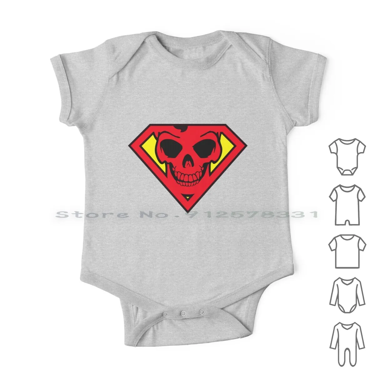 

Superskull Newborn Baby Clothes Rompers Cotton Jumpsuits Skull Super Death Spoof Logo Funny Popular Infant Long Sleeve