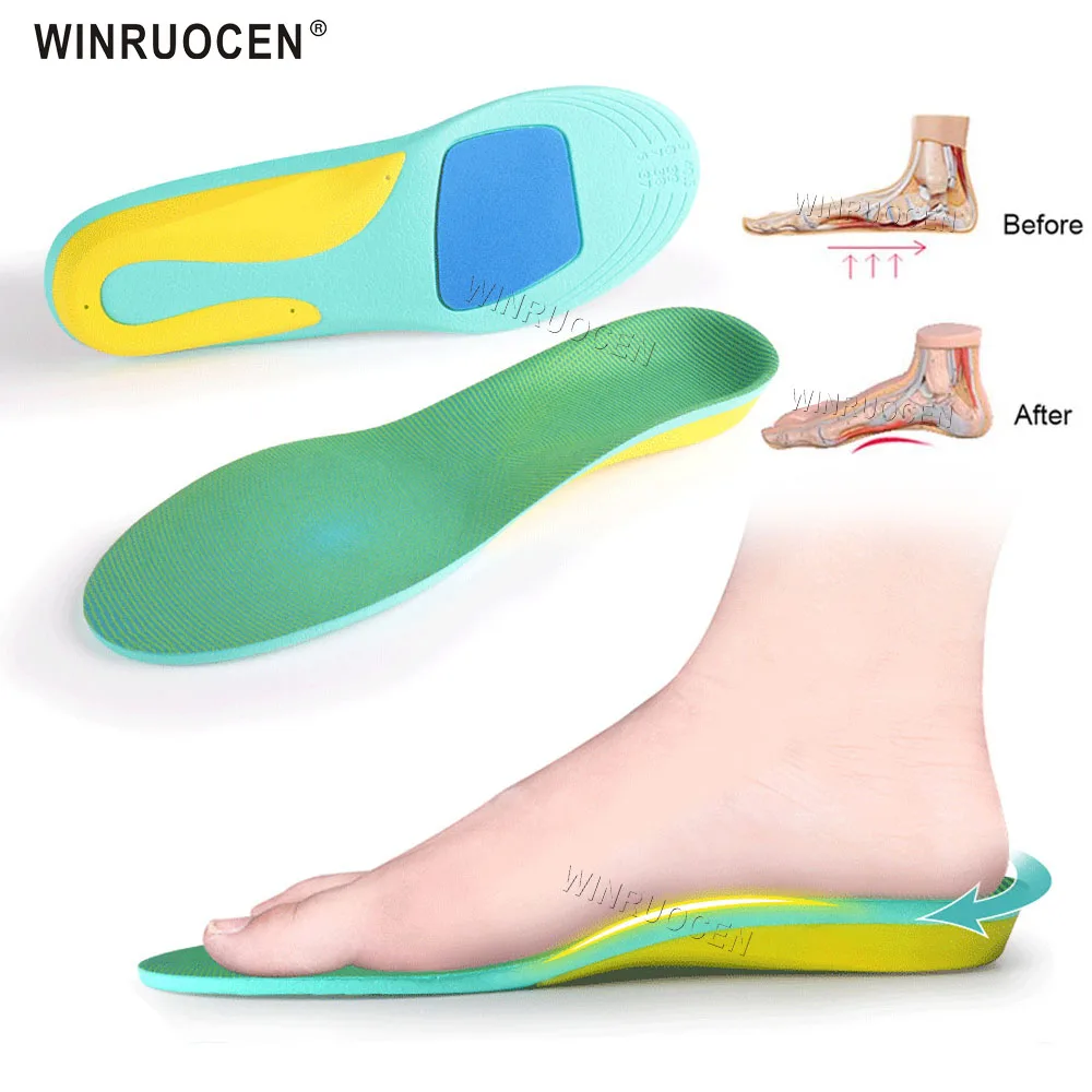 

WINRUOCEN Sports Arch support Insoles Relieve Feet Pain Fatigue Women Men Elastic Damping Breathable Shoe Pad Insert Cushion