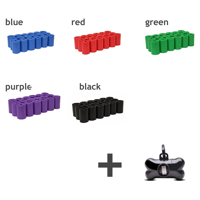 

Dog Poop Bag Clean up Refill Rolls Waste Garbage Bags Carrier Holder Dispenser Pet Accessories With Dispenser 50Rolls=750pcs