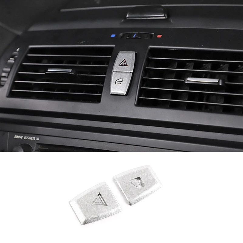 

2Pcs Car Double Flash Button Sticker Double Flash Button Switch Decorative Cover Suitable for BMW- X3 2006-2010
