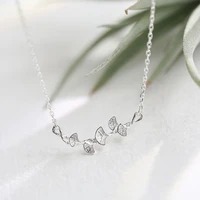silver fashion classic flower chain necklace pendants for women sterling jewelry