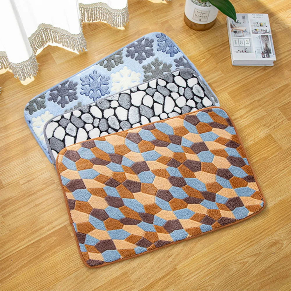 40*60CM Non-Slip Bath Mat Cobblestone Embossed Bathroom Carpet Shower Room Doormat Memory Foam Absorbent Floor Rugs For Home | Дом и сад