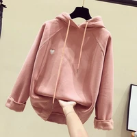 sweatershirt casual solid gray22 women hooded 2020 long sleeve blouse lace up drawstring tops