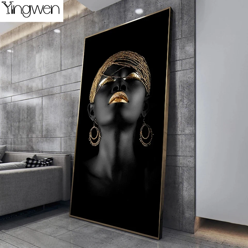 

African Black Woman DIY 5D Diamond Painting Full Beads Embroidery Cross Stitch Scandinavian Wall Art Pictures Mosaic Home Decor
