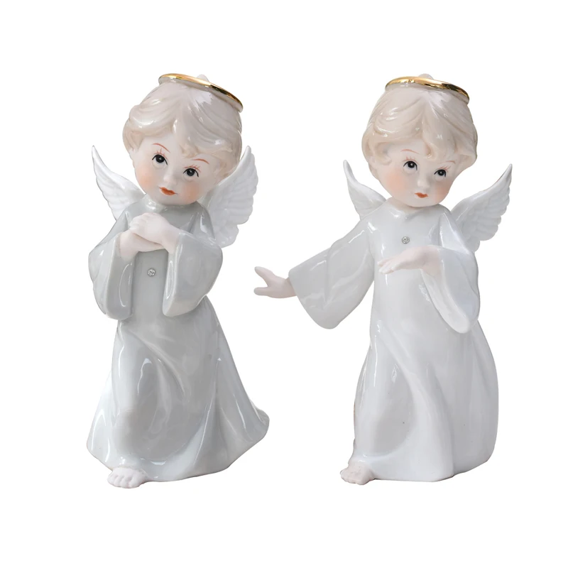 Европейская Керамическая кукла ангела миниатюрные фигурки домашняя мебель