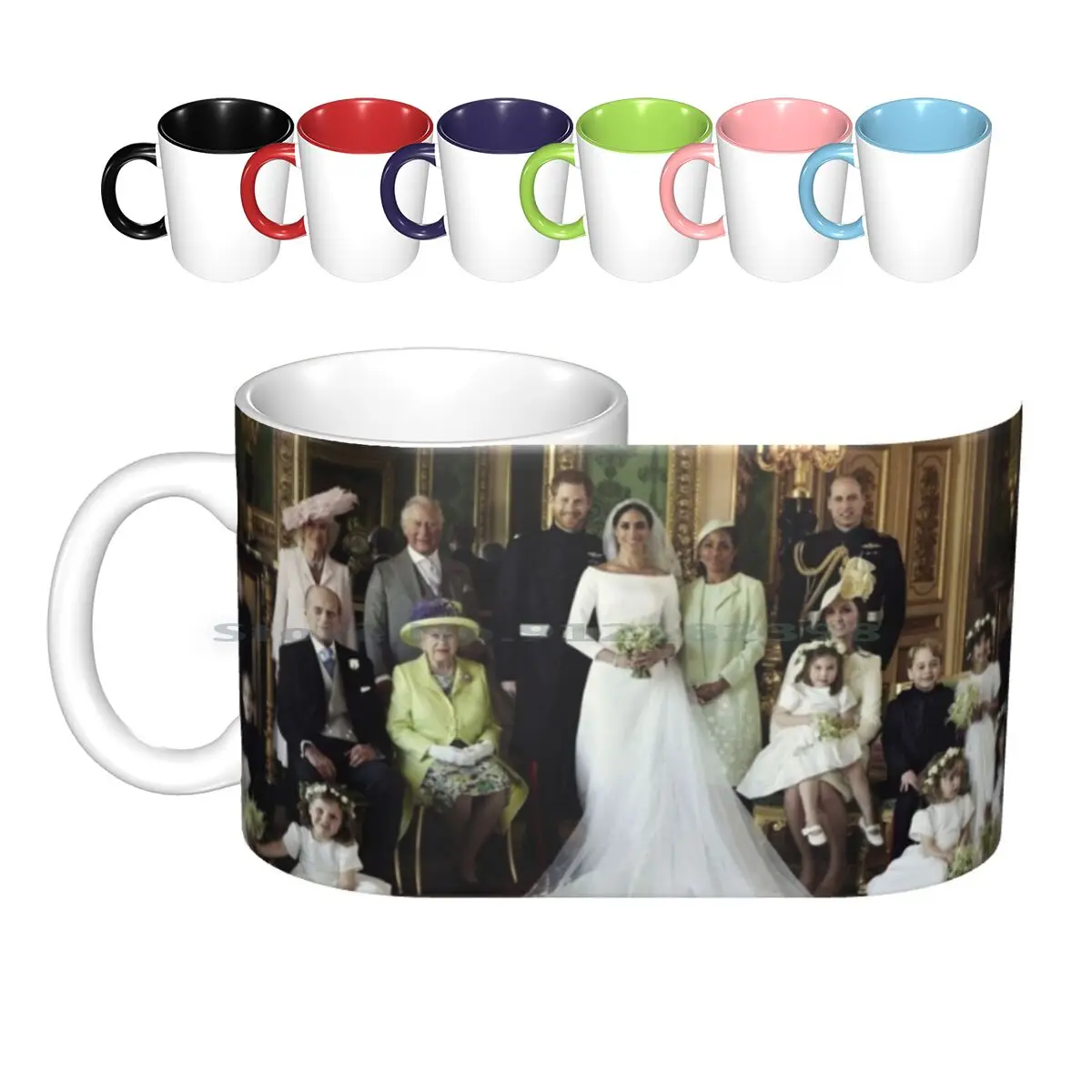 Tazas de cerámica para boda real, tazas de café, leche, té, príncipe Harry y Meghan Markle