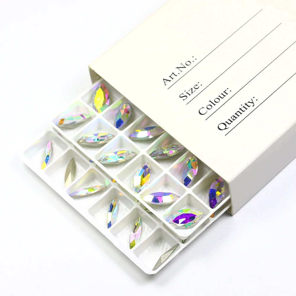 AB цвет с несколькими размерами заостренный задний стеклянный кристалл Стразы k9