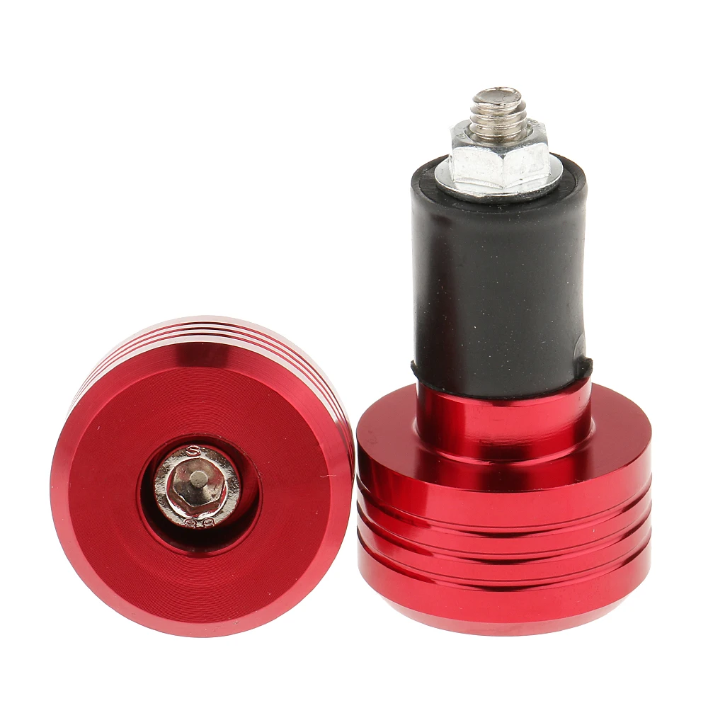 

2pack Motorcross Handlebar Aluminum 22MM Grips Bar End Cap Plug Slider Red