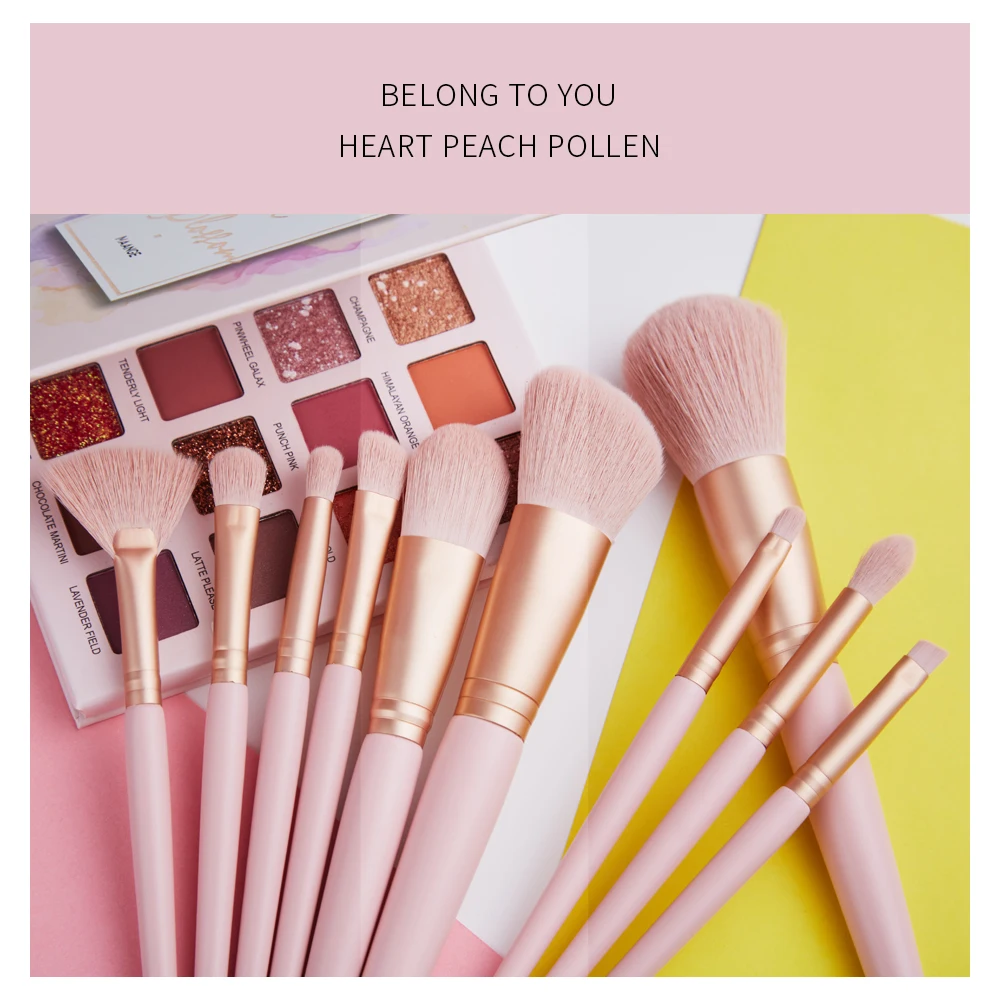 Набор кистей для макияжа MAANGE Pro 10 шт. натуральные мягкие волосы косметические