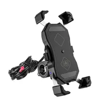 360° Rotation Motorcycle Phone Holder 15W Wireless Smart Charger Waterproof QC3.0 USB Wire Charging 2-in-1 Navigation Bracket