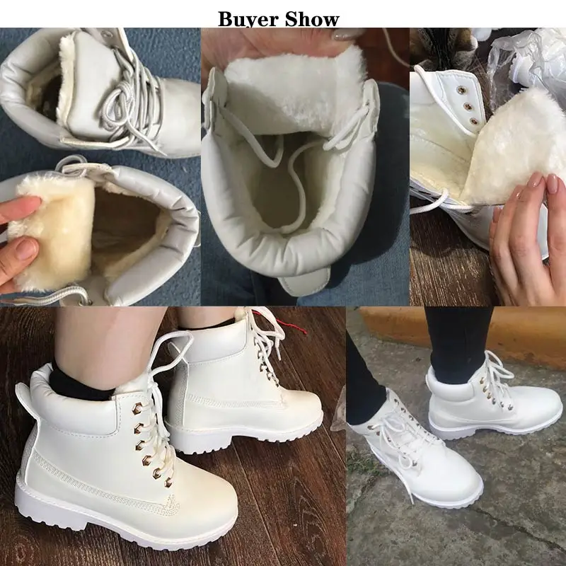 

women's square Heel lace-up snow boots, plush clidos ankle boots, winter boots, 2021