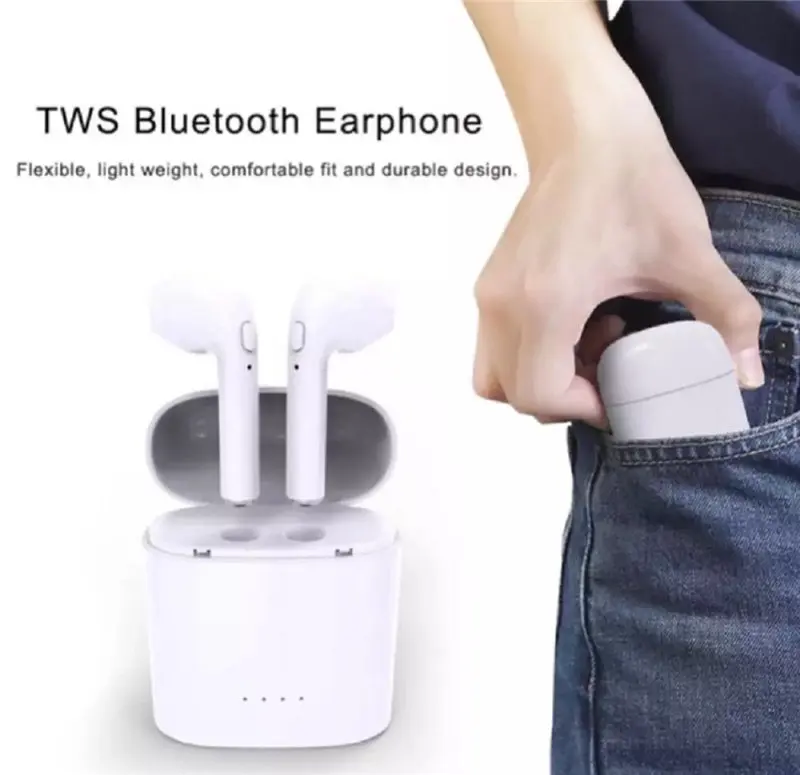 BOLAKER i7s Tws Bluetooth мини беспроводные наушники спортивные громкой связи автомобильный беспроводной с зарядным устройством наушники для Android iPhone