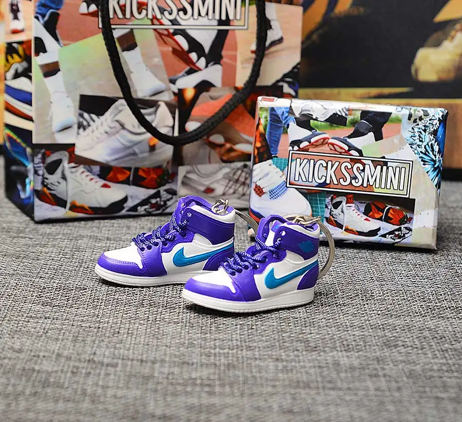 a pair w metal ring Персональный DIY Jordan Generation AIR JORDAN 1 chicago 3D кроссовок фигурный брелок сумка Подвеска парный брелок - Цвет: a pair w metal ring