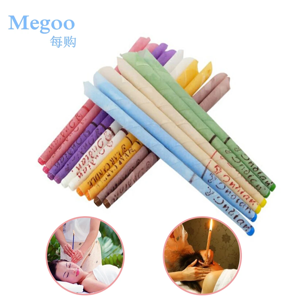 60Pcs Beewax Straight Cone Ear Candles Indiana Therapy Fragrance Candling Health Care Ear Wax Remova
