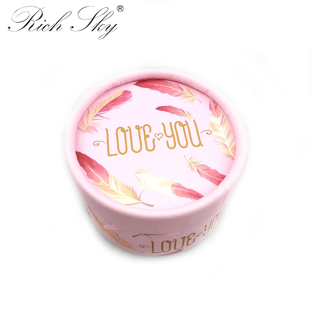 Большой красивый розовый круглый ящик Rich sky для норковых ресниц 5