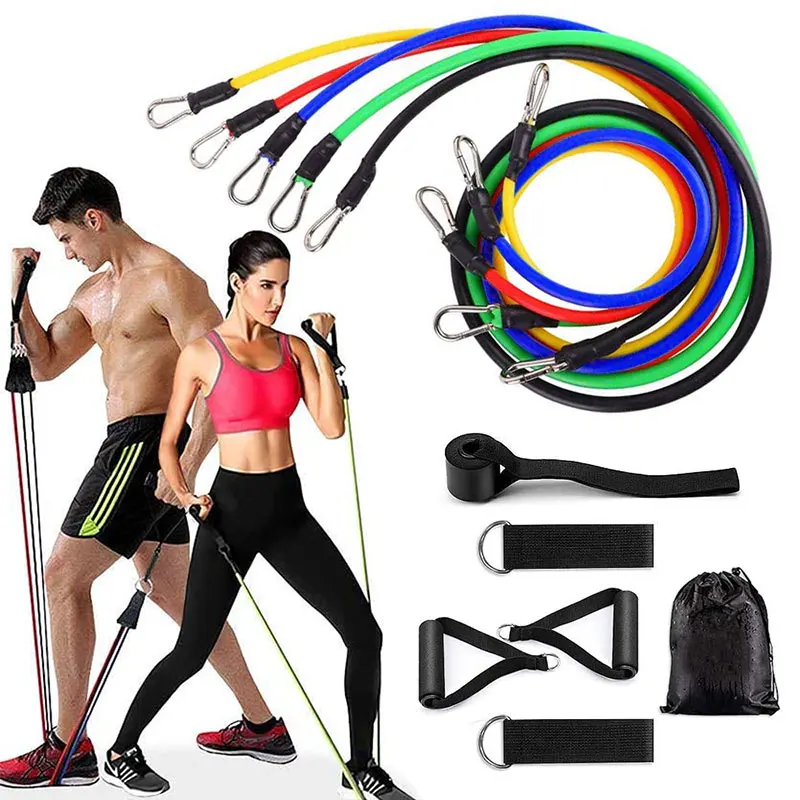 

Resistance Bands Set 11Pcs Elasticas Fitness Equipment Men Gym Home Office Outdoor Indoor Muscle Power Training фитнес резинки