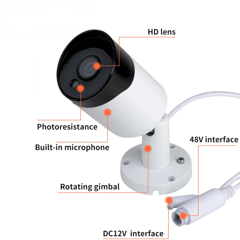 Камера видеонаблюдения XM HD Аудиозапись МП POE IP водонепроницаемая инфракрасная P2P
