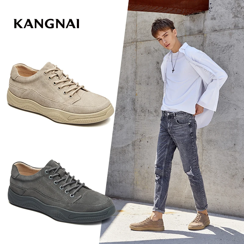 

KANGNAI Men Shoes Casual Shoes Autumn Lace-Up Fashion Sneakers Comfortable Outdoor Work Shoes Man 2020