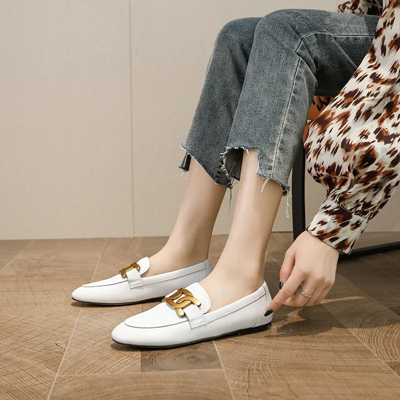 

Women's Loafers Metal Decoration Flat-bottom Lazy Shoes 2021 Summer Casual Comfortable Women's Shoes College Style Women's Shoes