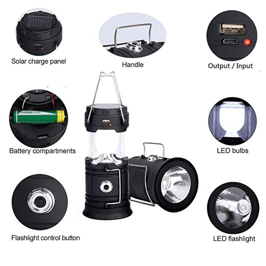 Фонарь для кемпинга с аккумулятором светодиодный фонарь фонарик FM радио