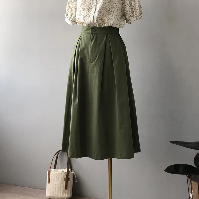 Женская винтажная плиссированная юбка GOPLUS черная и белая трапециевидной формы с