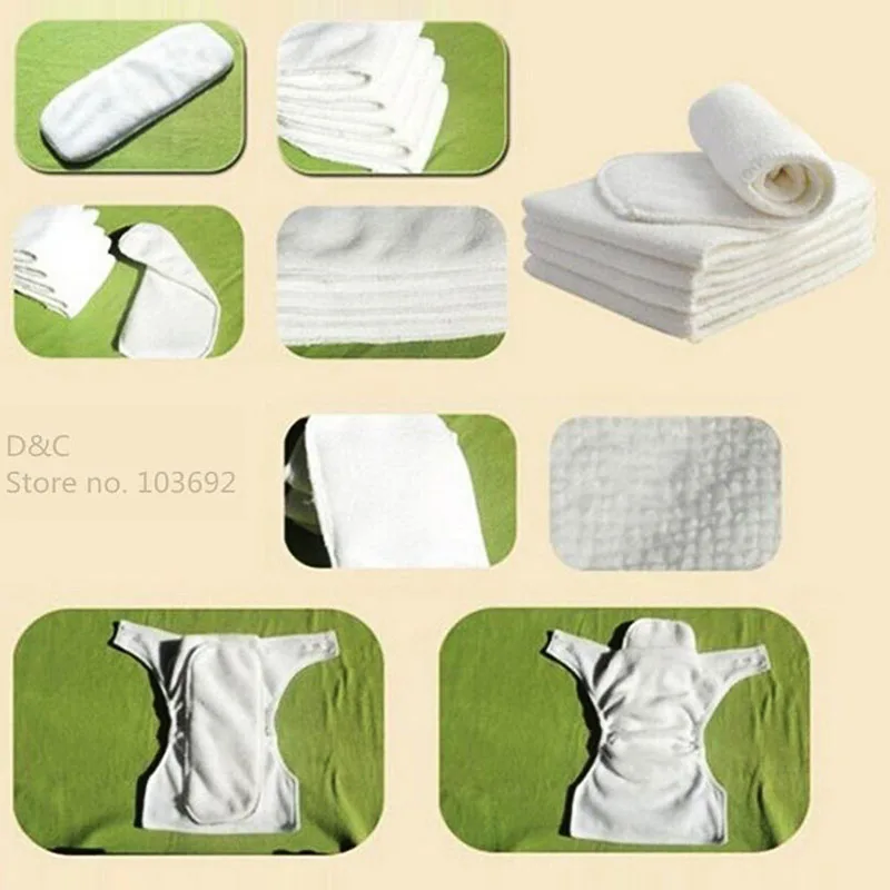 10 шт./лот детские подгузники из мягкого хлопка и микрофибры вкладыши для детских