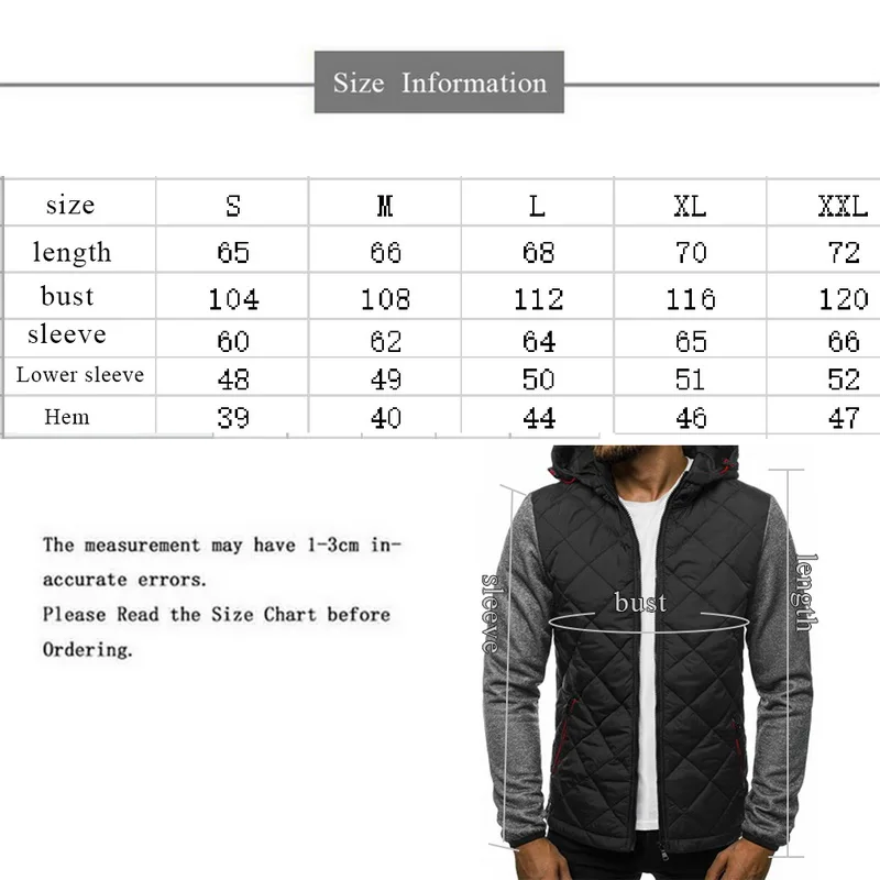

Nice Men Hooded Jackets Autumn Winter Warm Patchwork Men Outwear Slim Fit VogueFashion Zipper Hoody Coats Jaqueta Masculino