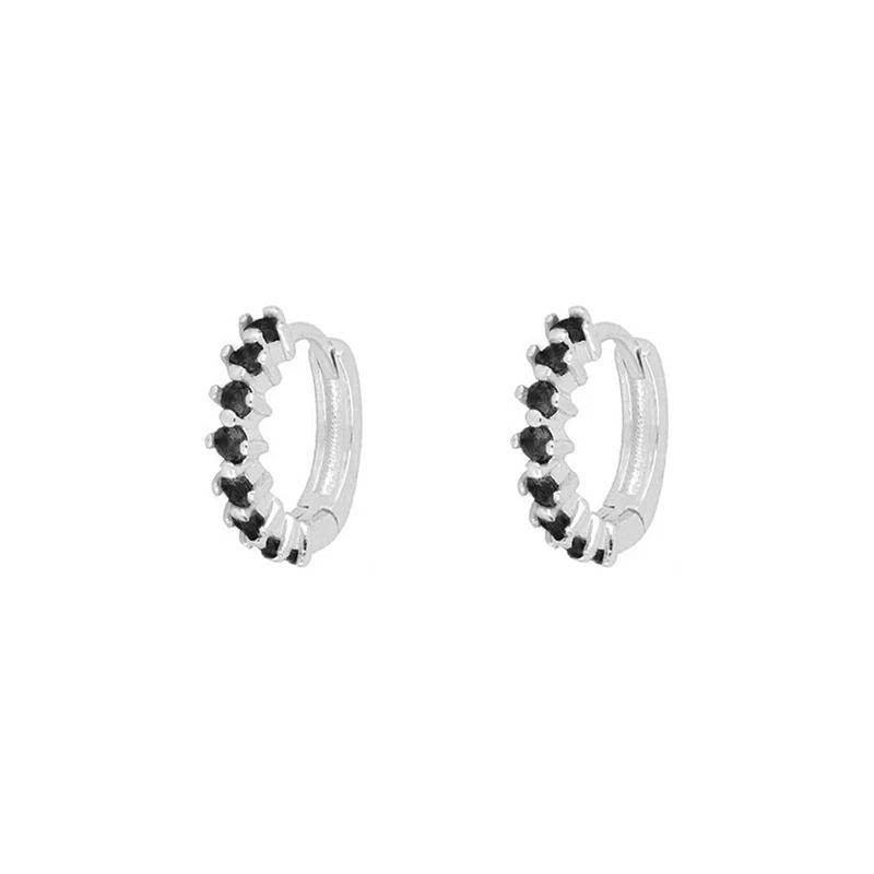 

Aide Romantic 925 Sterling Silver Glitter Crystal Zircon Earring Gemstones Round Hoop Earrings for Women Wedding Earring Jewelry