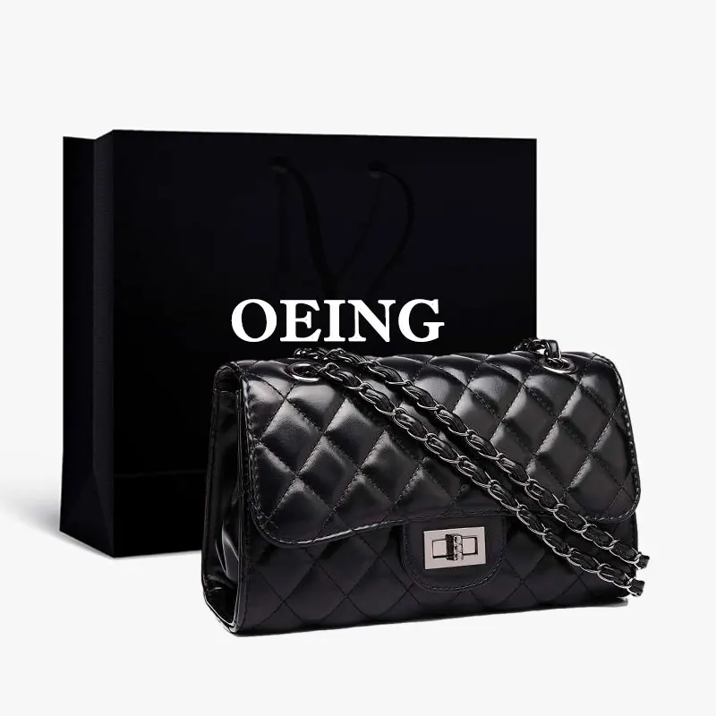 

Diamond Lattice Baguette Bag Black Women Handbags Leather Crossbody Shoulder Bags Ladies Evening Purse Luxury Designer 2021 New