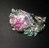 2022 trend luxury fashion flower colorful zircon fox rings for women wedding ring cute female ring bijouterie female jewelry