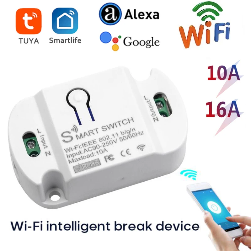 Умный прерыватель Tuya wi-fi переключатель с таймером 10 А 16 беспроводные