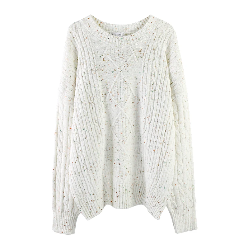 

Knitting Twisted Women Sweater And Pullovers Solid Winter New Long-Sleeved O-Neck Thicken Warm Female Pulls Outwear Tops