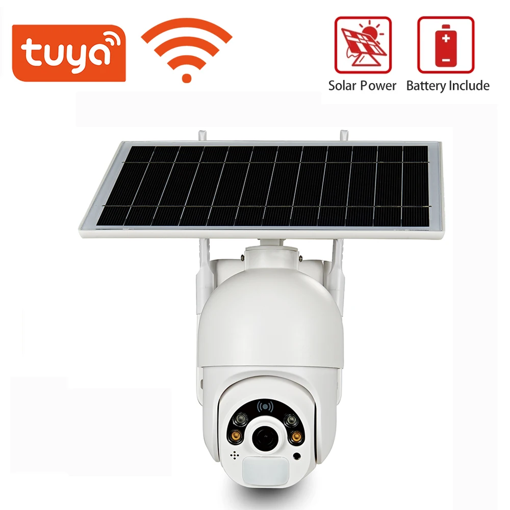 

Tuya Wi-Fi Камера Панели солнечные 1080P открытый IP Камера Перезаряжаемые Батарея приведенный в действие красочный Ночное видение Камеры Скрытог...