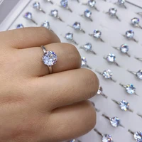 2021 new wholesale 20pcs fashion simple white diamond ring couple men and women wedding for girlfriend birthday gift