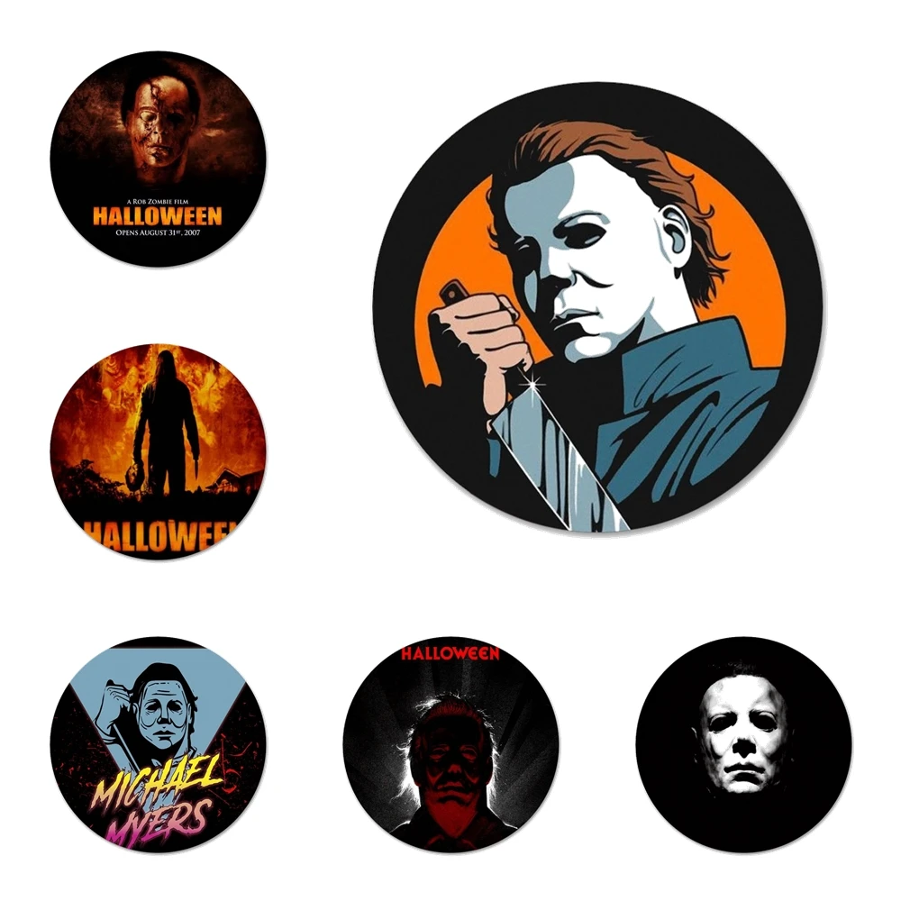 Michael Myers Halloween Movies Icons Pins Badge Decoration Brooches Metal Badges For Clothes Backpack Decoration 58mm