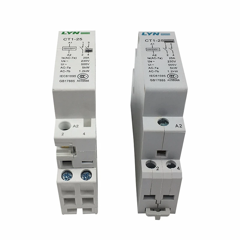 CT1 2P 16A 25A 220V/230V 50/60HZ Din Rail Ac контактор для дома 2NO отеля ресторана|Замыкатели| |