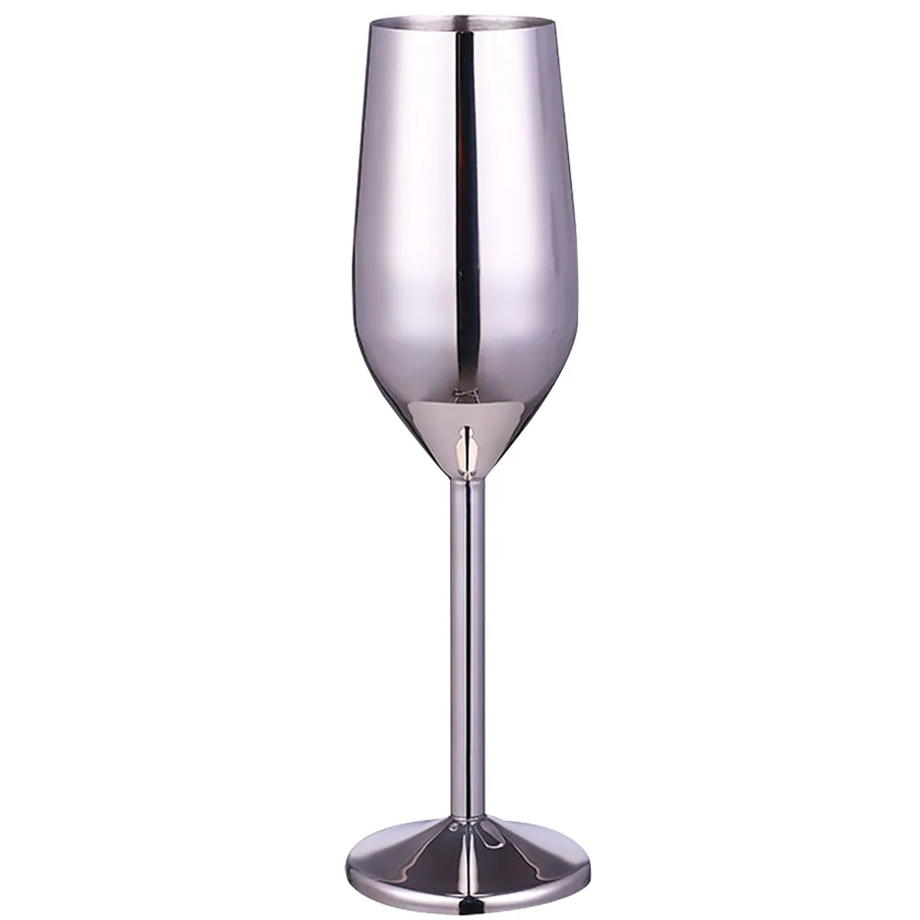 

Stainless Steel Wine Glass 220ml Champagne Cup Metal Cocktai Goblet for Bar Restaurant, Godlen